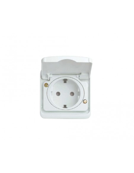 Tapa base schuko con tapa Blanco Alpino Serie Arco Estanco 8788BA de Niessen