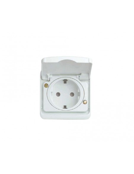Tapa base schuko con tapa Blanco Alpino Serie Arco Estanco 8788BA de Niessen