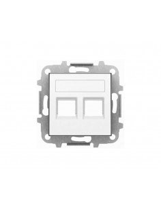 Tapa doble toma informática con persiana Blanca 8518.2BL...