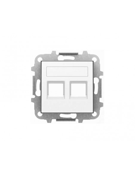 Tapa doble toma informática con persiana Blanca 8518.2BL Serie Sky de Niessen