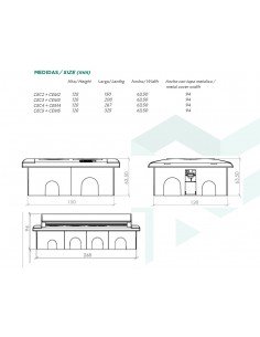 Cubeta de empotrar vacía para puesto de trabajo CE PLUS de Mmconecta 2