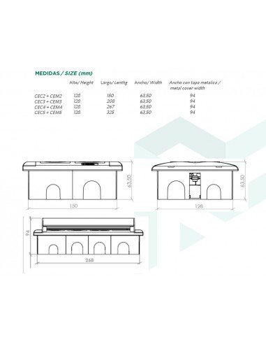 Cubeta de empotrar vacía para puesto de trabajo CE PLUS de Mmconecta