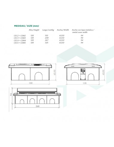 Marco para cubeta de empotrar para puesto de...