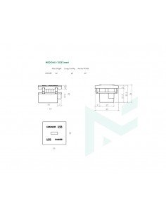 Módulo plano de 45x45 con cargador USB de Mmconecta 2
