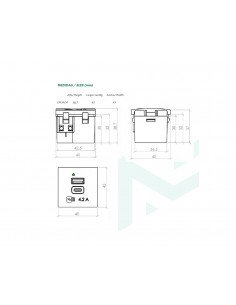 Módulo plano de 45x45 con doble cargador USB A+C 5V 4.2A EPUAC4/4 de Mmconecta 2