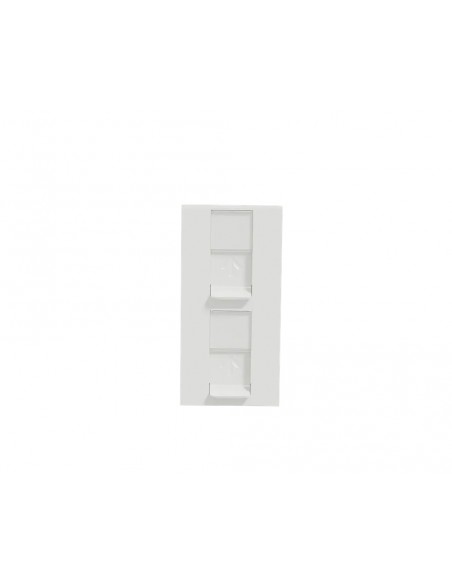 Tapa doble RJ45 Keystone blanca NU946218 de Schneider