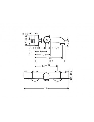 Grifo termostático de bañera Ecostat Confort 13114000 de Hansgrohe