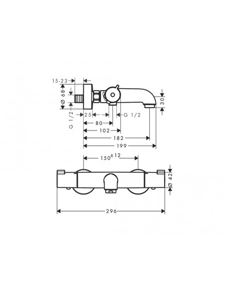 Grifo termostático de bañera Ecostat Confort 13114000 de Hansgrohe