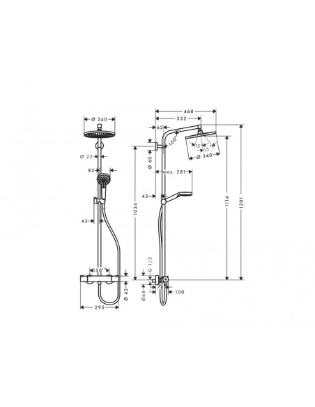 Columna de ducha SHOWERPIPE CROMETTA S 240 1 jet 27267000 de Hansgrohe