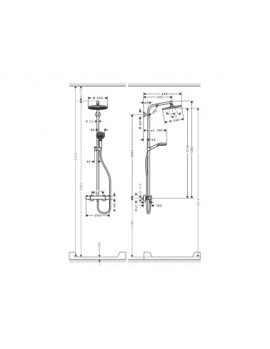Columna de ducha SHOWERPIPE CROMETTA S 240 1 jet 27267000 de Hansgrohe