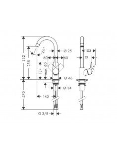 Grifo de fregadero Logis M31 260 1jet 71835000 de Hansgrohe 2