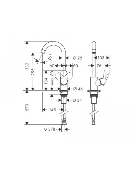Grifo de fregadero Logis M31 260 1jet 71835000 de Hansgrohe