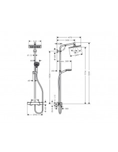 Columna de ducha SHOWERPIPE CROMETTA E240 1 jet 27271000 de Hansgrohe 2