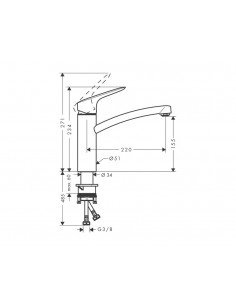 Grifo de fregadero Logis M31 160 1jet 71832000 de Hansgrohe 2