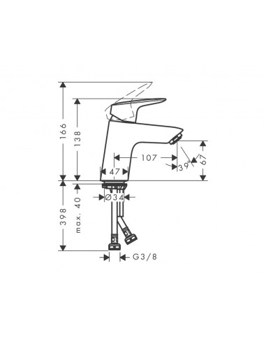 Grifo de lavabo Logis con tecnología CoolStart sin vaciador automático de Hansgrohe