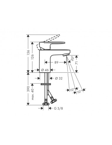 Grifo de lavabo Vernis Blend sin vaciador automático de Hansgrohe