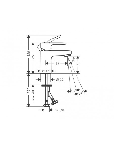 Grifo de lavabo Vernis Blend sin vaciador automático de Hansgrohe