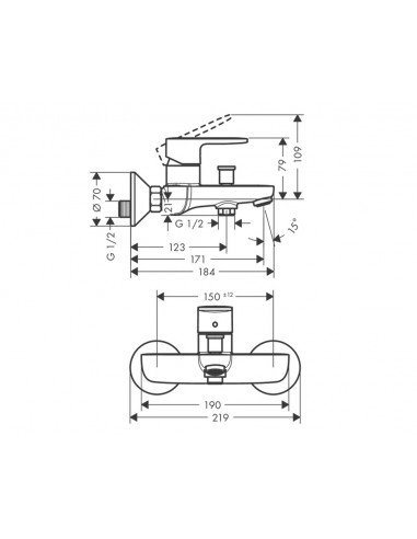 Grifo de bañera Vernis Blend de Hansgrohe