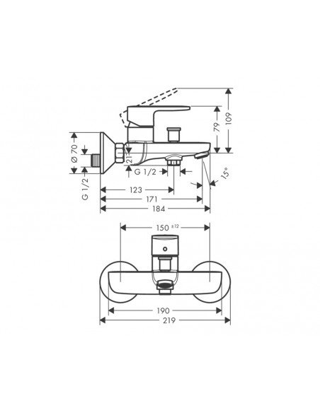 Grifo de bañera Vernis Blend de Hansgrohe