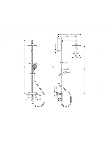 Columna de ducha Vernis Blend Showerpipe 200 1 jet de Hansgrohe