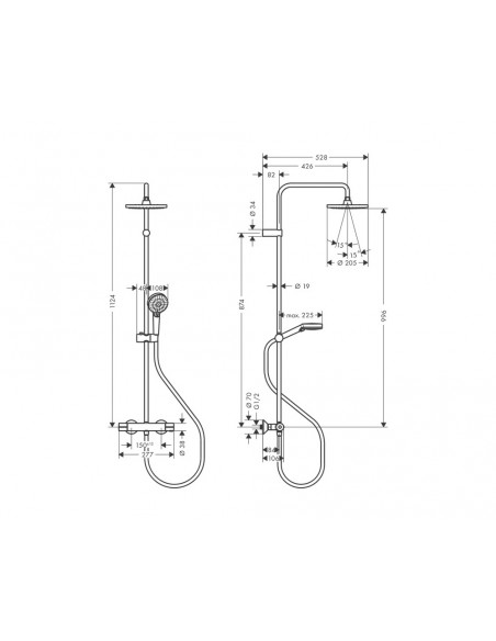 Columna de ducha Vernis Blend Showerpipe 200 1 jet de Hansgrohe