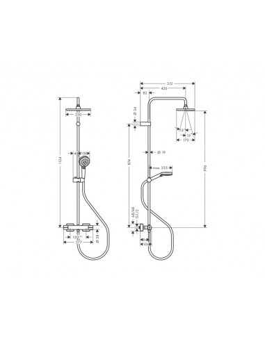 Columna de ducha SHOWERPIPE VERNIS BLEND 230 1 jet de Hansgrohe