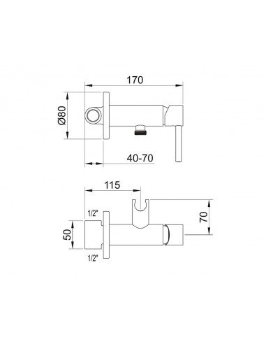 Ducha higiénica de empotrar Shattaf Toubkal 61117 de Clever