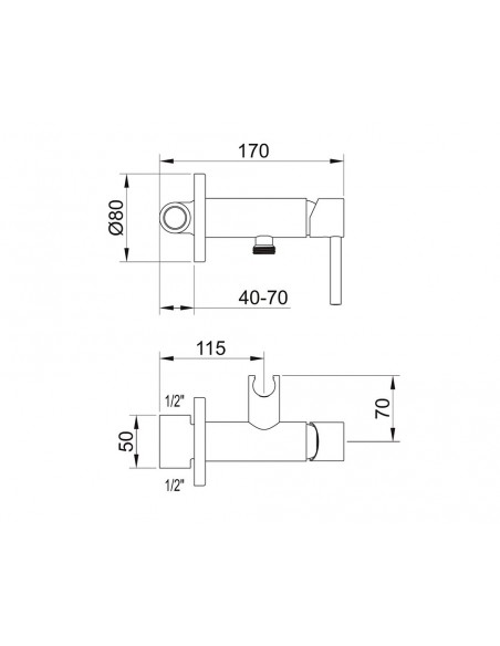 Ducha higiénica de empotrar Shattaf Toubkal 61117 de Clever