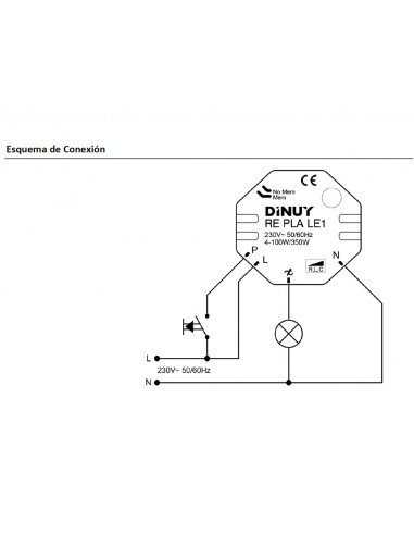 Regulador para bombillas Led 3 hilos RE.PLA.LE1 de Dinuy