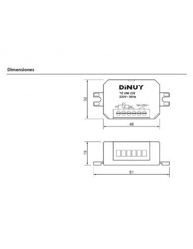 Microtelerruptor 10A TE UNI 220 de Dinuy