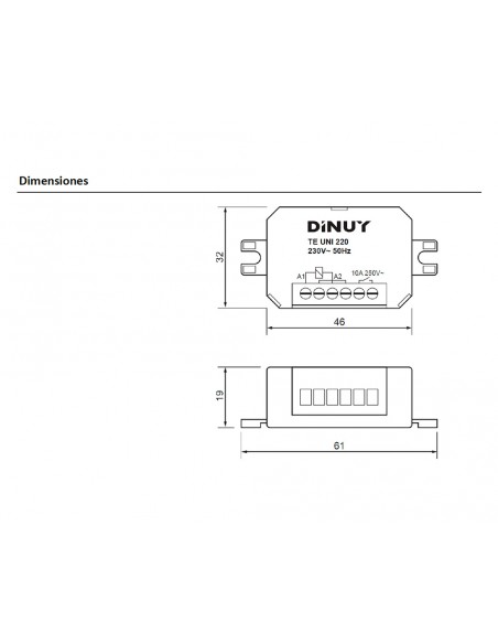 Microtelerruptor 10A TE UNI 220 de Dinuy