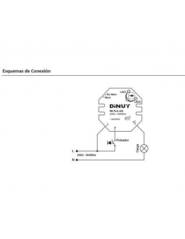 Regulador para bombillas Led 2 hilos RE PLA LE0 de Dinuy