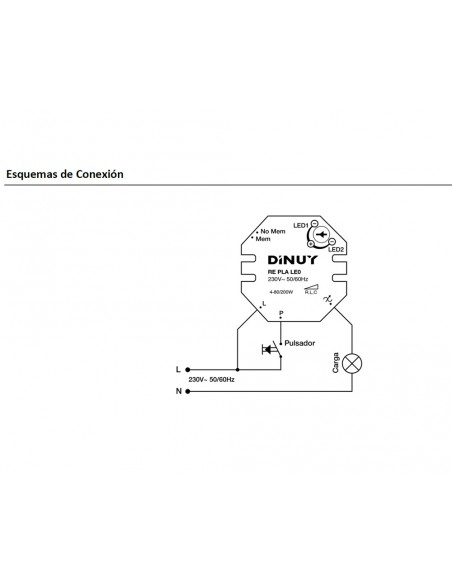 Regulador para bombillas Led 2 hilos RE PLA LE0 de Dinuy