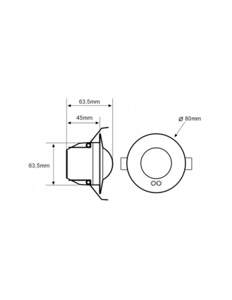 Detector de movimiento empotrable en techo DM.TEC.003 de Dinuy
