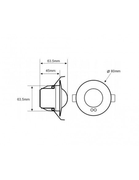 Detector de movimiento empotrable en techo DM.TEC.003 de Dinuy