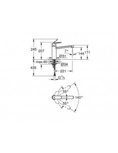 Grifo de fregadero  Eurosmart Cosmopolitan 30193000 de Grohe 2