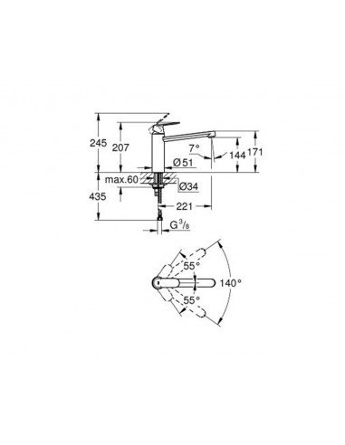 Grifo de fregadero  Eurosmart Cosmopolitan 30193000 de Grohe
