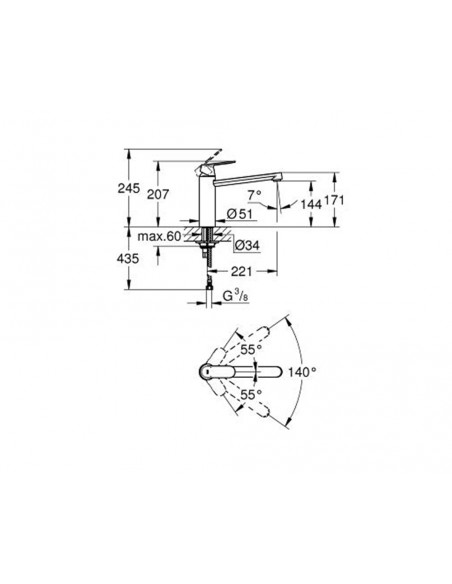 Grifo de fregadero Eurosmart Cosmopolitan 30193000 de Grohe