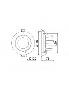 Downlight led empotrable blanco ELIA AL de de Gewiss 2
