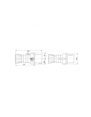 Clavija móvil recta HP IP44/IP54 de Gewiss