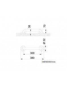 Barra de apoyo recta Inox satinado de Cabel 2