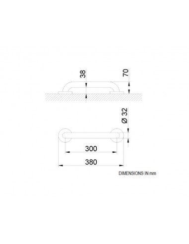 Barra de apoyo recta Inox satinado de Cabel