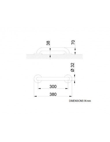 Barra de apoyo recta Inox satinado de Cabel