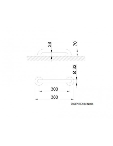 Barra de apoyo recta Inox satinado de Cabel
