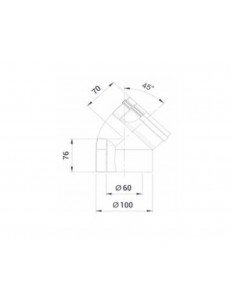 Codo coaxial 60-100 MH de Cabel para calderas de condensación 2