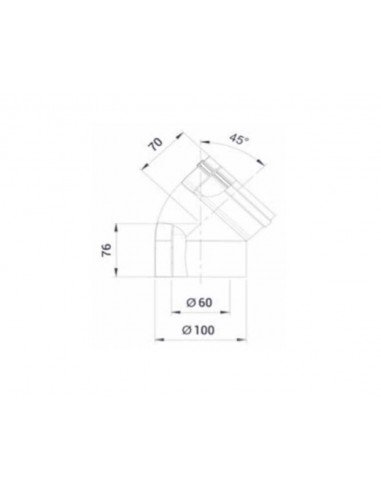 Codo coaxial 60-100 MH de Cabel para calderas de condensación