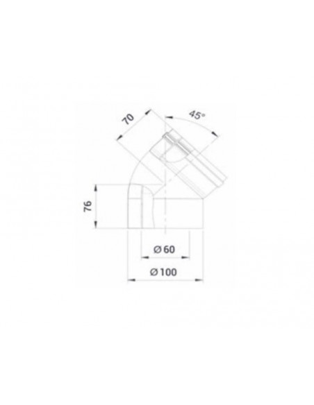 Codo coaxial 60-100 MH de Cabel para calderas de condensación