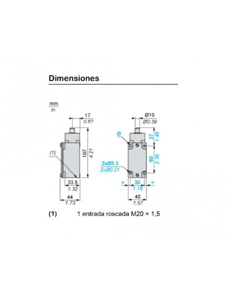 Interruptor posición actuador mola metal XCKJ561H29 de Telemecanique
