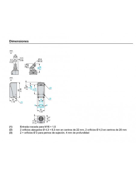 Interruptor posición rodillo termoplástico XCKP2121P16 de Telemecanique