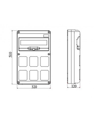 Armario de distribución Q-DIN 14 módulos + 6 frontales base 16/32A GW68008N de Gewiss